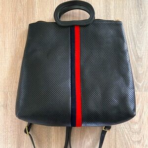 VGUC Clare V Marcel, black Perforated Leather Backpack